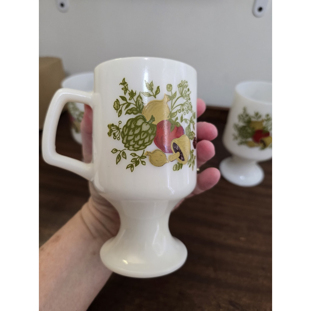 Vintage Footed Milk Glass "Spice Of Life" Coffee/hot Chocolate Mug. - Picture 8 of 12